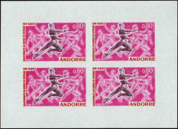 Andorre Non Dentelés N°209 Patineurs Feuillet De 4 Timbres Non Dentelé Qualité:** Cote:340 - Sonstige & Ohne Zuordnung