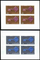 Andorre Non Dentelés N°188/189  Europa 1968  2 Feuillets De 4 Timbres Non Dentelés Qualité:** Cote:620 - Altri & Non Classificati