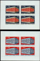 Andorre Non Dentelés N°194/195  Europa 1969  2 Feuillets De 4 Timbres Non Dentelés Qualité:** Cote:460 - Sonstige & Ohne Zuordnung