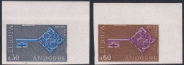 Andorre Non Dentelés N°188/189  Europa 1968   2 Valeurs Bdf Qualité:** Cote:155 - Altri & Non Classificati