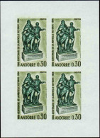 Andorre Non Dentelés N°181  30c Réforme Administrative Feuillet De 4 Timbres Non Dentelés Qualité:** Cote:92 - Sonstige & Ohne Zuordnung