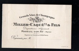 Mareuil Sur Ay (51 Marne) Carte Commerciale Champagne MILLER-CAQUE  (PPP46652) - Pubblicitari