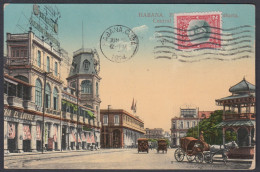 CUBA, PARQUE CENTRAL POR ZULUETA. 1914. ENVIADA A HUNGRÍA - Kuba