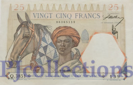 FRENCH WEST AFRICA 25 FRANCS 1942 PICK 27 AU/UNC RARE - Other - Africa