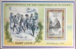 St Lucia 1994 Abolition Of Slavery Anniversary Minisheet MNH - St.Lucia (1979-...)