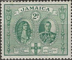 JAMAICA 1945 New Constitution - 2d. Kings Charles II And George VI MH - Jamaica (...-1961)
