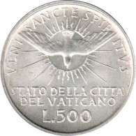 VATICANO   500 LIRE ARGENTO ANNO 1963 SEDE VACANTE FDC-BU - Vatikan