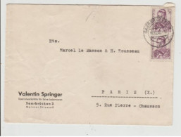 SARRE PAIRE  N° 237  Obl. COMMERCIALE S/lettre Voyagée 18-12-1948 - Lettres & Documents