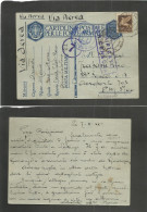 ALBANIA. 1942 (8 Aug) WWII. Italy Forces. PM-22 Koronantua. Air Fkd Military Card Addressed To PM 3700, With ALBANIA Cen - Albania