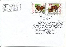 Lithuania Registered Cover Sent To Vilnius Vilnius 23-1-1996  WWF Stamps - Lituanie