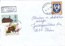 Lithuania Registered Cover Sent To Vilnius Vilnius 13-11-1996 - Lituanie