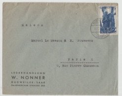 SARRE PAIRE  N° 40  Obl. COMMERCIALE S/lettre Voyagée - SEUL SUR LETTRE-20-12-194? - Briefe U. Dokumente