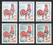 Y&T N° 1331 Et 1331A - Coq De Decaris - Année 1962 - 6 Ex - Neuf ** TB - 1962-1965 Cock Of Decaris