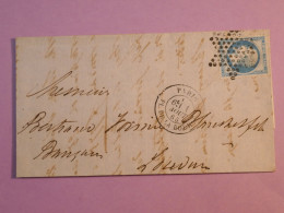 DL 7 FRANCE BELLE LETTRE CURIOSITé  1865 ETOILE DE PARIS  BOURSE SANS N°   + N° 22+ ++AFF. INTERESSANT+ - 1849-1876: Période Classique