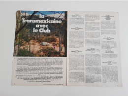La Transmexicaine Avec Le Club Meditérannée - Coupure De Presse Automobile - Autres & Non Classés