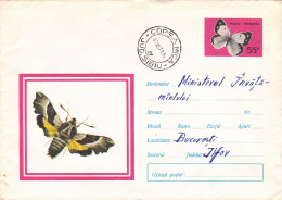 BUTTERFLY,  USED,  COD. 482/71,  COVERS STATIONERY   ROMANIA - Ganzsachen