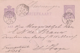 Briefkaart 1 Sep 1885 Arnhem (kleinrond) Via 's Gravenhage Naar Scheveningen (kleinrond) - Poststempels/ Marcofilie