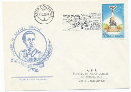 COV 90 - 972 Aviator V. CRAIU, Focsani, Romania - Cover - Used - 1985 - Briefe U. Dokumente