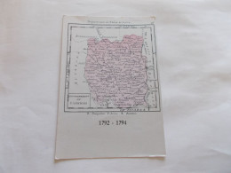 CARTE PUBLICITE  COMPTOIR PHILATELIQUE ROANNE  AVEC CARTE  DU DEPARTEMENT DE RHONE ET LOIRE 1792/1794 - Rhône-Alpes