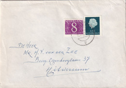 Envelop 15 Jun 1967 Bergum (openbalk) Met 8 En 12 Cent Zegels Uit Postzegelboekje - Lettres & Documents