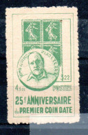 FRANCE -- ERRINOPHILIE -- Vignette, Cinderella -- 25e Anniversaire Du PREMIER  COIN  DATE - Briefmarkenmessen