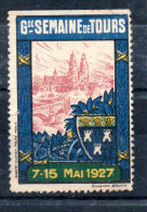 FRANCE -- ERRINOPHILIE -- Vignette, Cinderella -- Grande Semaine De TOURS Du 7 - 15 Mai 1937 - Expositions Philatéliques