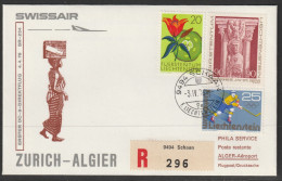 1976, Swissair, Erstflug, Liechtenstein - Alger Algier - Luftpost