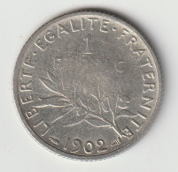 Semeuse 1 Franc Argent 1902- Silver - - 1 Franc