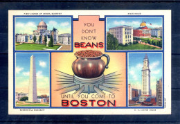 Etats Unis. Carte Illustrée. You Don't Know Beans Until You Come To Boston - Boston