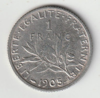 Semeuse 1 Franc Argent 1905 - Silver - - 1 Franc