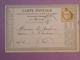 DL 7 FRANCE BELLE LETTRE   1875  ARRAS A CAMBRAI +AFF. ++AFF. INTERESSANT+ - 1849-1876: Periodo Clásico