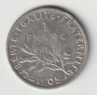 Semeuse 1 Franc Argent 1905 - Silver - - 1 Franc