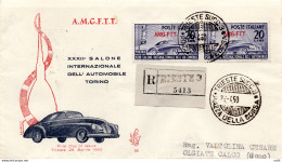 Salone Auto '50 Coppia Su FDC Venezia - Marcophilie