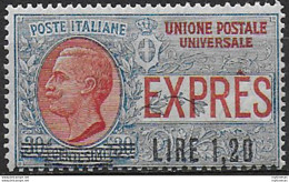 1921 Italia Espresso Lire 1,20 Su 30c. 1v. MNH Sassone N. 5 - Sonstige & Ohne Zuordnung