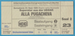 Q-4500 * Germany - Superstar Of The U.S.S.R. ALLA PUGACHEVA - ICC Berlin - 1989 - Entradas A Conciertos