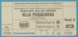 Q-1000 * Germany - Superstar Of The U.S.S.R. ALLA PUGACHEVA - ICC Berlin - 1989 - Concert Tickets