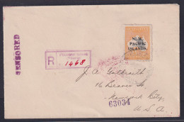 NW Pacific Islands, Scott 22 (SG 92) 1916 PLEASANT ISLAND Nauru Registered Cover - Nauru