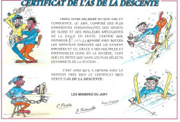 Ref (  18975  )   Certificat De L As De La Descente - Humour