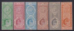 India, SG T56-T61, MHR/NH (few Toned Gum), Telegraph Stamps - 1902-11 Roi Edouard VII