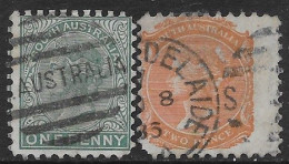 Australia 1876 South Australia Queen Victoria 2val Mi N.48-49 US - Oblitérés