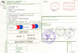Finlandia (1993) - Bollettino Pacchi Per La Francia - Briefe U. Dokumente