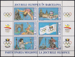 F-EX48113 MOLDAVIA MOLDOVA MNH 1992 OLYMPIC BARCELONA SPAIN ATHLETIC ARCHERY EQUESTRIAN.  - Verano 1992: Barcelona