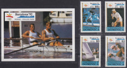 F-EX48907 DOMINICA MNH 1990 OLYMPIC BARCELONA TENNIS FENCING SWIMING SAILBOAT.  - Verano 1992: Barcelona