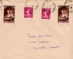 AFFRANCHISSEMENT COMPOSE SUR LETTRE DE ROMANS SUR ISERE 1940 - Postal Rates