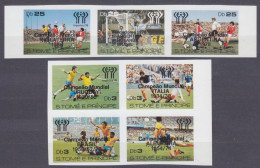 1978 Sao Tome And Principe 551b-554bVB,555b-557bstrip 1978 FIFA World Cup In Argentina /  Overprint 35,00 € - 1978 – Argentina