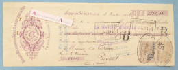 ● Armentières 1908 Ch JEANSON Tissages De Toiles Blanchisserie 74 Rue Nationale Mandat à M. Etienne à Provins - Fiscaux - Bills Of Exchange