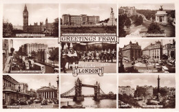 ROYAUME UNI - Angleterre - London - Multivues - Buckingham Palace - Piccadilly Circus - Carte Postale Ancienne - Other & Unclassified