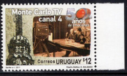 Uruguay Serie 1v 2011 50th Anniversary Of Monte Carlo TV - Canal 4 MNH - Uruguay