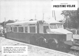 LA MICHELINE, VOITURE SUR RAILS EQUIPEE DE ROUES A PNEUMATIQUES DONT LES ESAIS ONT EU LIEU SUR LA LIGNE PARIS-CHARTRES - Eisenbahnen