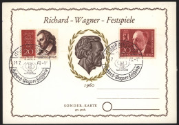 Berlin Sonderkarte Richard Wagner Festspiele Mit 2 Schönen SST Musik Komponist - Briefe U. Dokumente